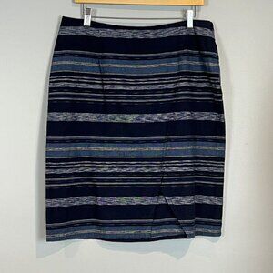 Pendleton Blue Stripe Skirt Short Linen Blend Women's Size 10 New